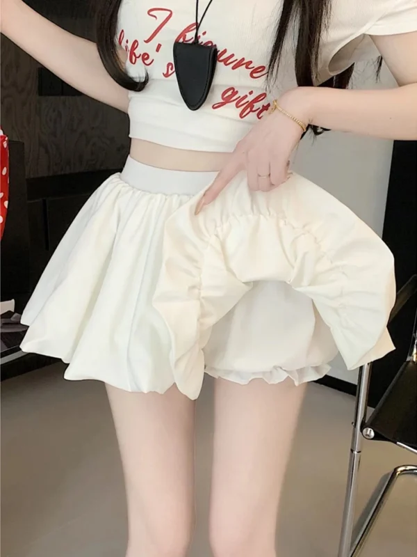 2BF24813-E5D8-4C35-A204-B30BAA2AEE7A High Waist Lantern Puff Skort Skirt SK11