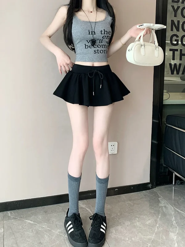 685ED43F-85C4-4631-928D-697272D89594 High Waist Lantern Puff Skort Skirt SK11