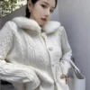 Furry-Collar-Knitted-Cream-Cardigan-Top.webp Furry Collar Knitted Cream Cardigan Top