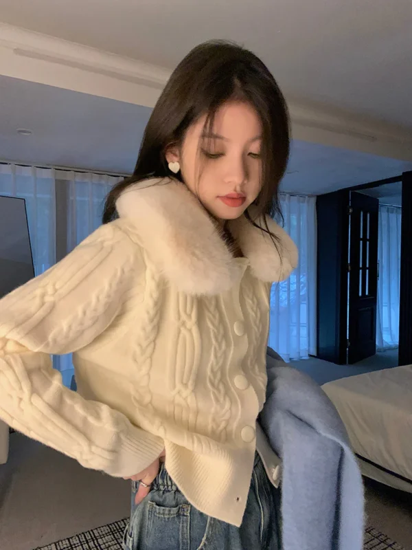 Furry-Collar-Knitted-Cream-Cardigan-Top2.webp Furry Collar Knitted Cream Cardigan Top