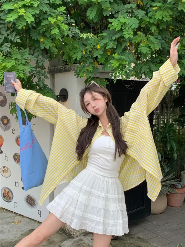 Ginham-Long-Sleeve-Shirt-Yellow-Blue-7.webp Ginham Long Sleeve Shirt Yellow/ Blue