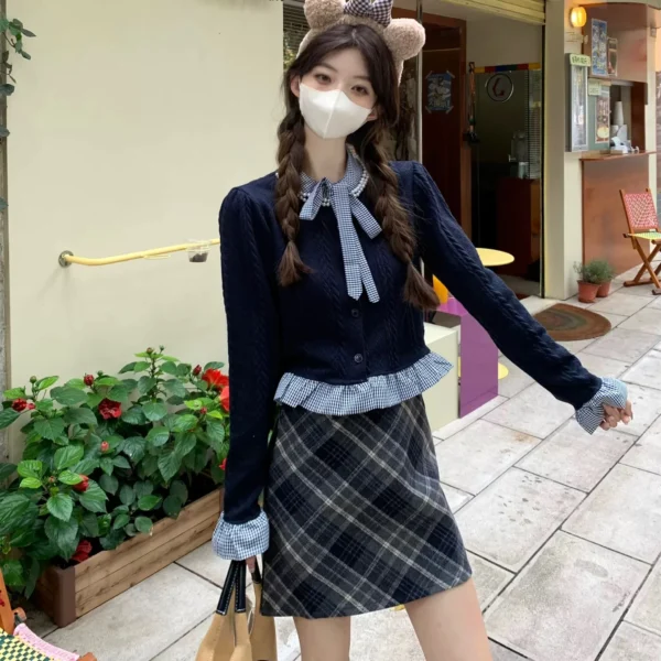 Navy-Pearl-Collar-Uni-Knitted-Long-Sleeve-Top1.webp Navy Pearl Collar Uni Knitted Long Sleeve Top