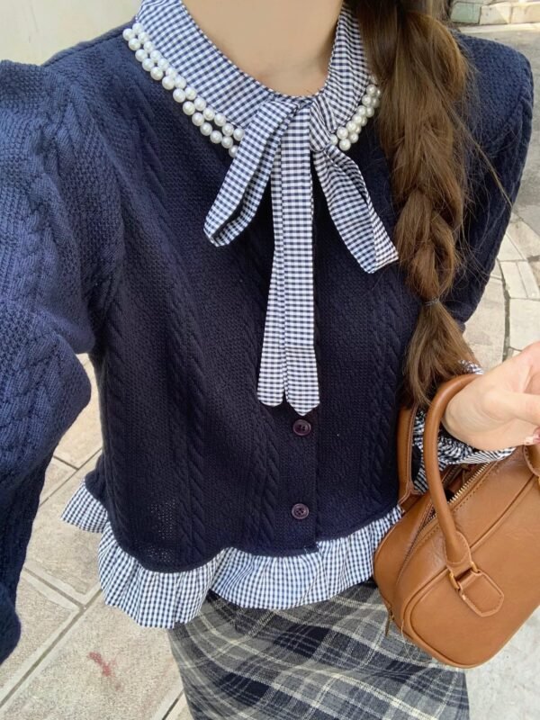 Navy-Pearl-Collar-Uni-Knitted-Long-Sleeve-Top2.jpg Navy Pearl Collar Uni Knitted Long Sleeve Top