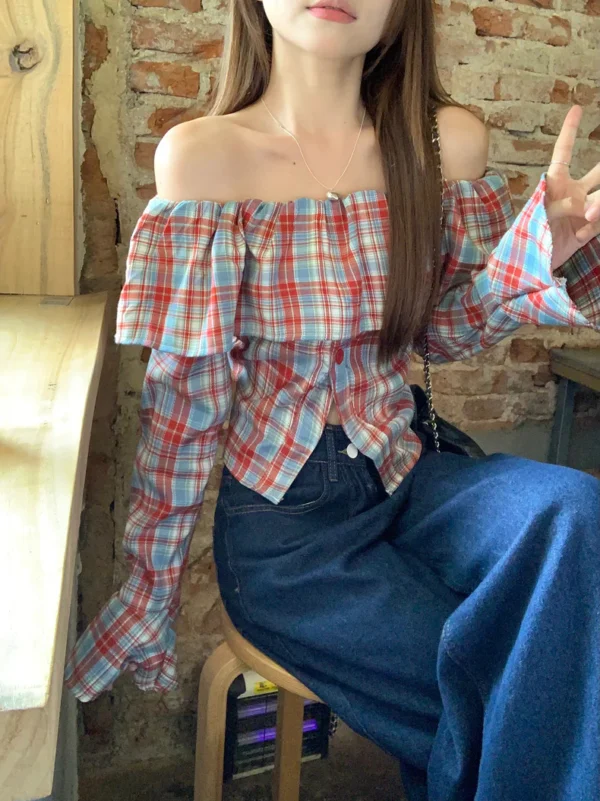 Off-Shoulder-Grid-Long-Sleeve-Top1.webp Off Shoulder Grid Long Sleeve Top